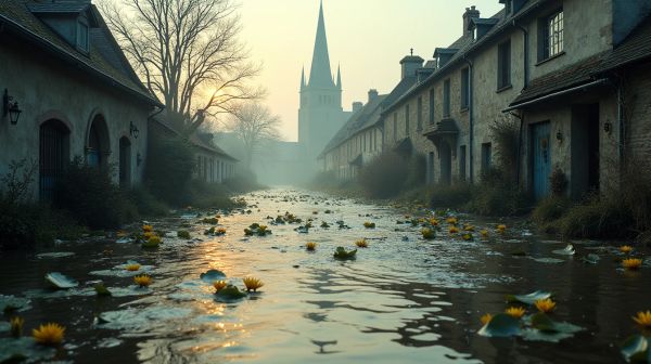 Village de Gironde face aux dégâts des eaux et des crues