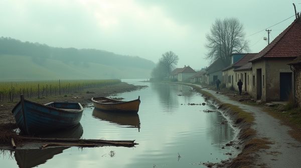 Village de Gironde face aux dégâts des eaux et des crues